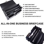 Jack&Chris Mens New PU Leather Attache Briefcase Traditional Messenger Lawyer Bag, MBYX015 - Image 4